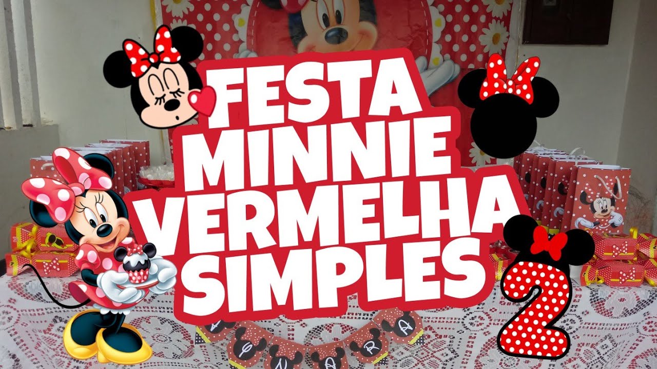 FESTA SIMPLES MINNIE VERMELHA