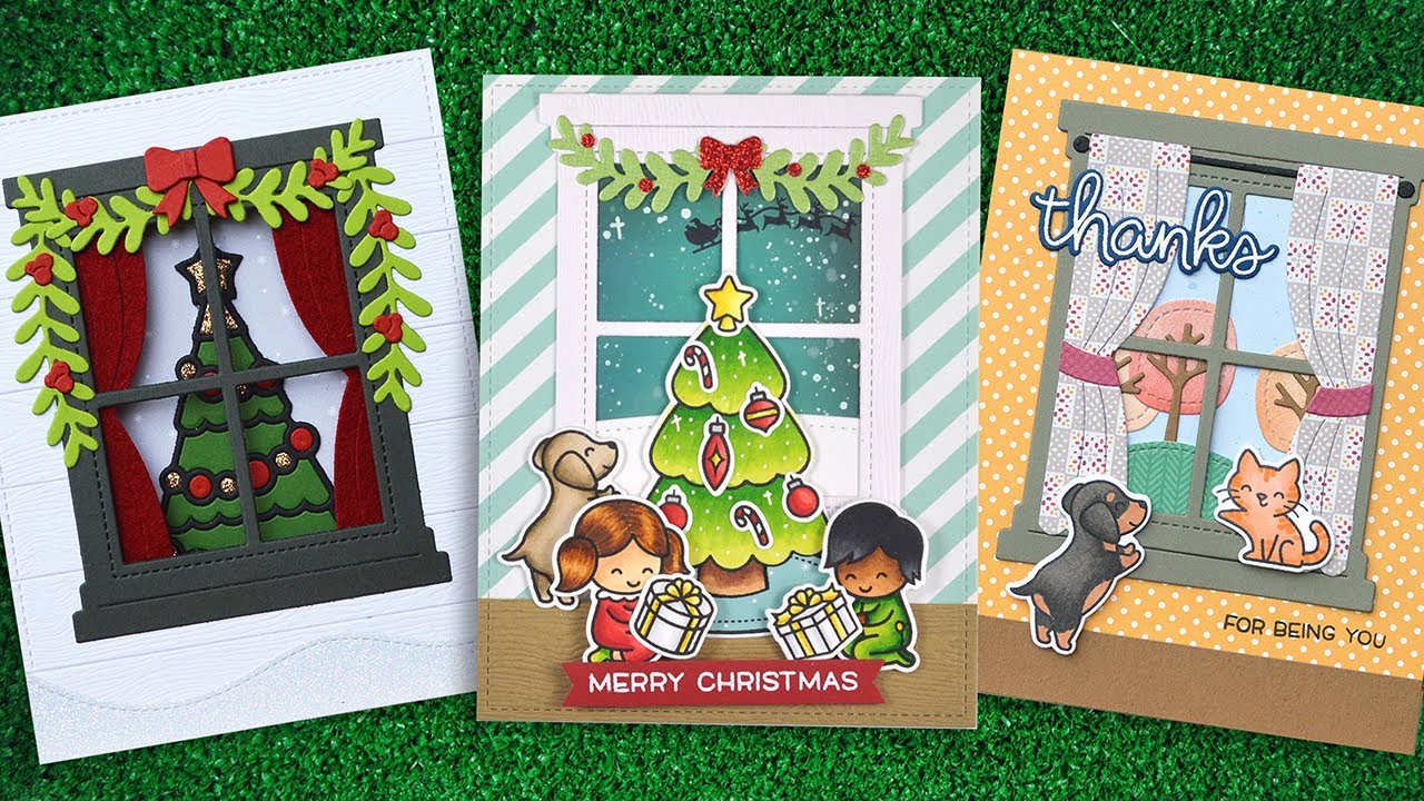 Intro to Window Frame and Christmas Garland + 3 cards from start to finish