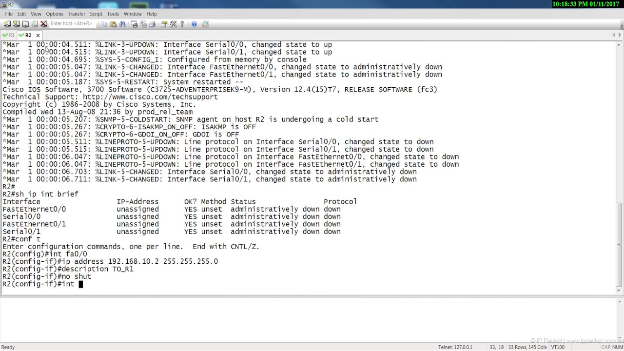 Discontiguous Networks RIPv1 IGRP (GNS3) - Cisco CCNA
