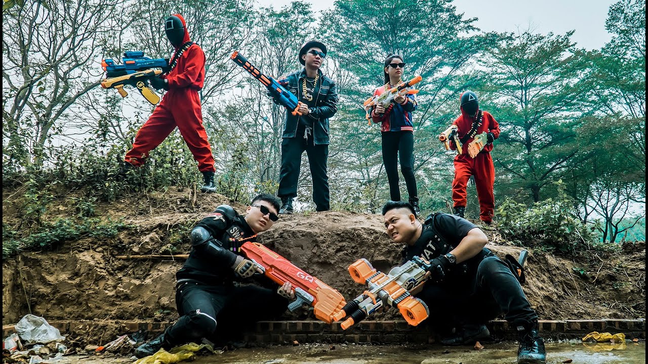 Игра LTT ​​Nerf War: SEAL X Nerf Guns, чтобы сразиться и уничтожить план спасения босса мистера З...