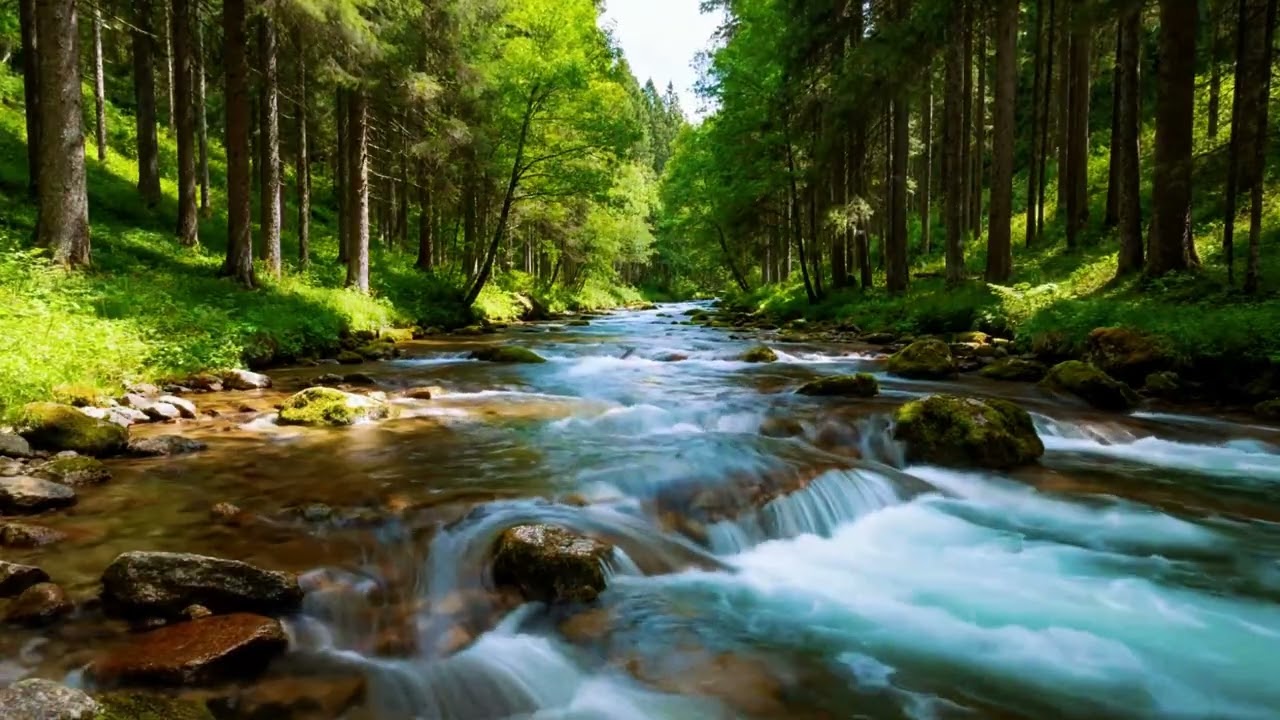River Sound with Birds Chirping - Natural Forest Sounds for Sleeping, Relaxation, and Mental Clarity