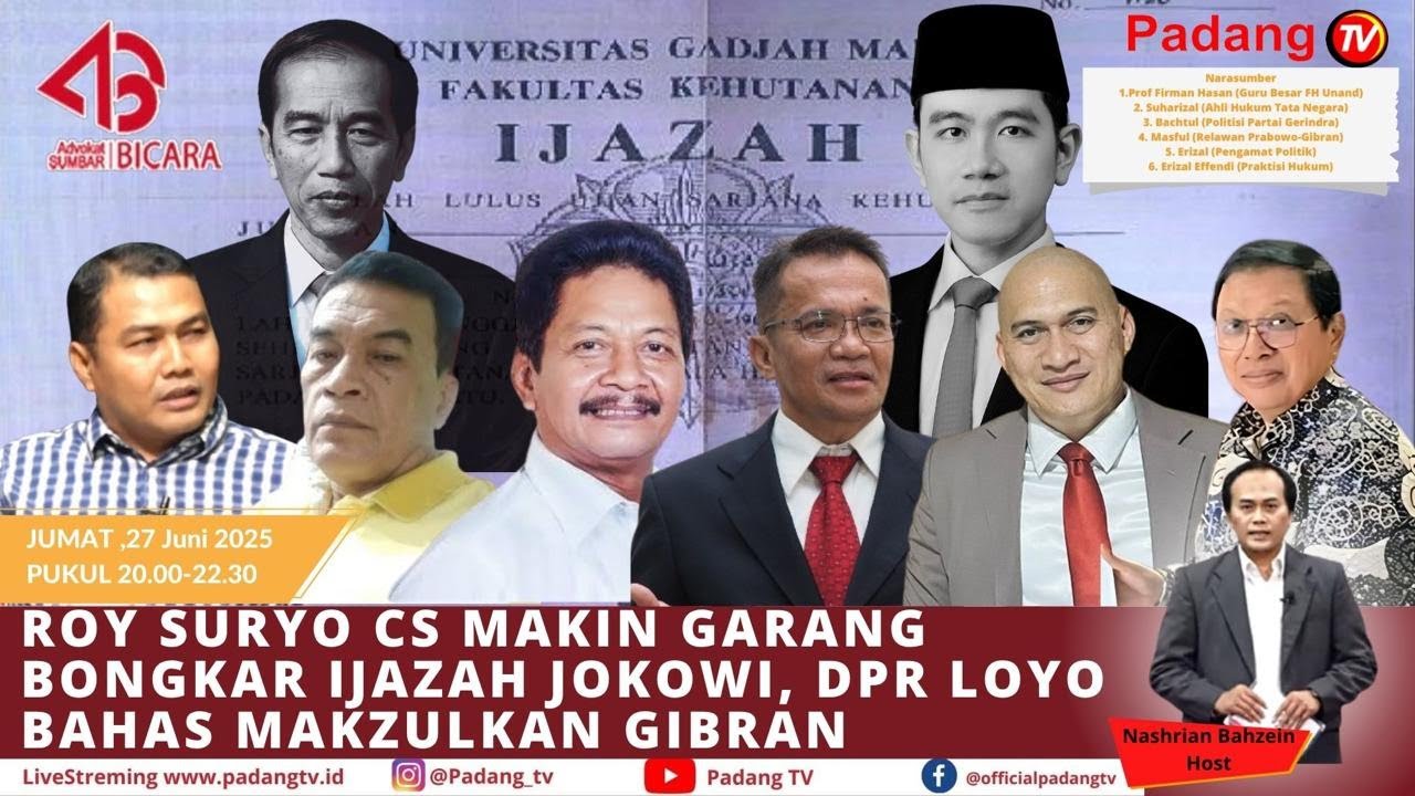 🔴 LIVE : Advokat Sumbar Bicara : Tim Jokowi vs Tim Roy Adu Fakta, DPR Batal Bahas Tuntutan Purn TNI
