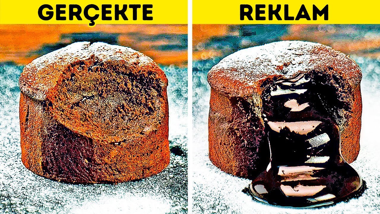 REKLAMLARDAKİ YEMEKLERE KIYASLA GERÇEK HAYATTAKİLER || 24 REKLAM TAKTİĞİ