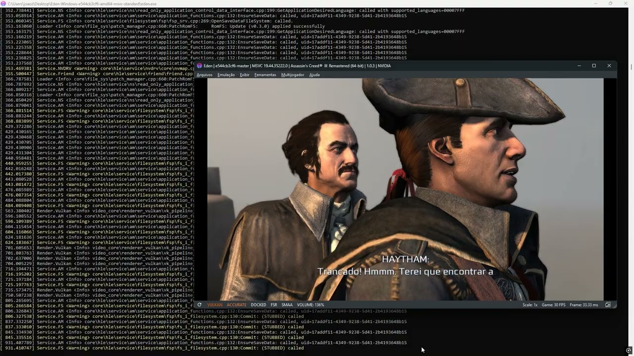 Эдем | e544cb3cf6-master | MSVC 19.44.35222.0 | Assassin's Creed® Ⅲ Remastered (64-бит) | 1.0.3 FSR