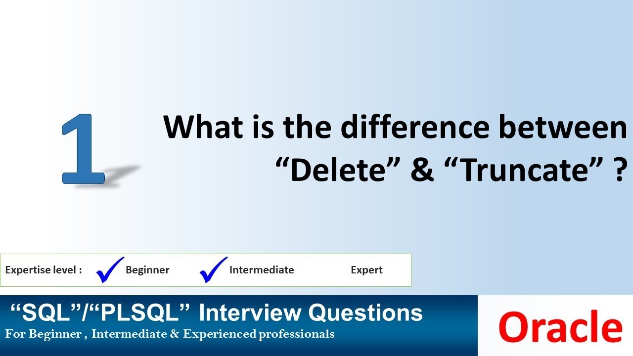 Oracle Difference between Delete and Truncate | Oracle Delete vs Truncate
