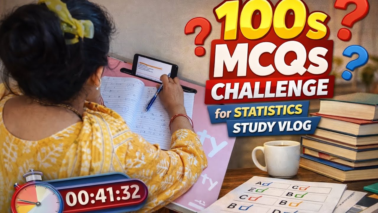 I Took 100 Statistics MCQs Challenge 😳 | Do I Solve Them?  #study #vlog 