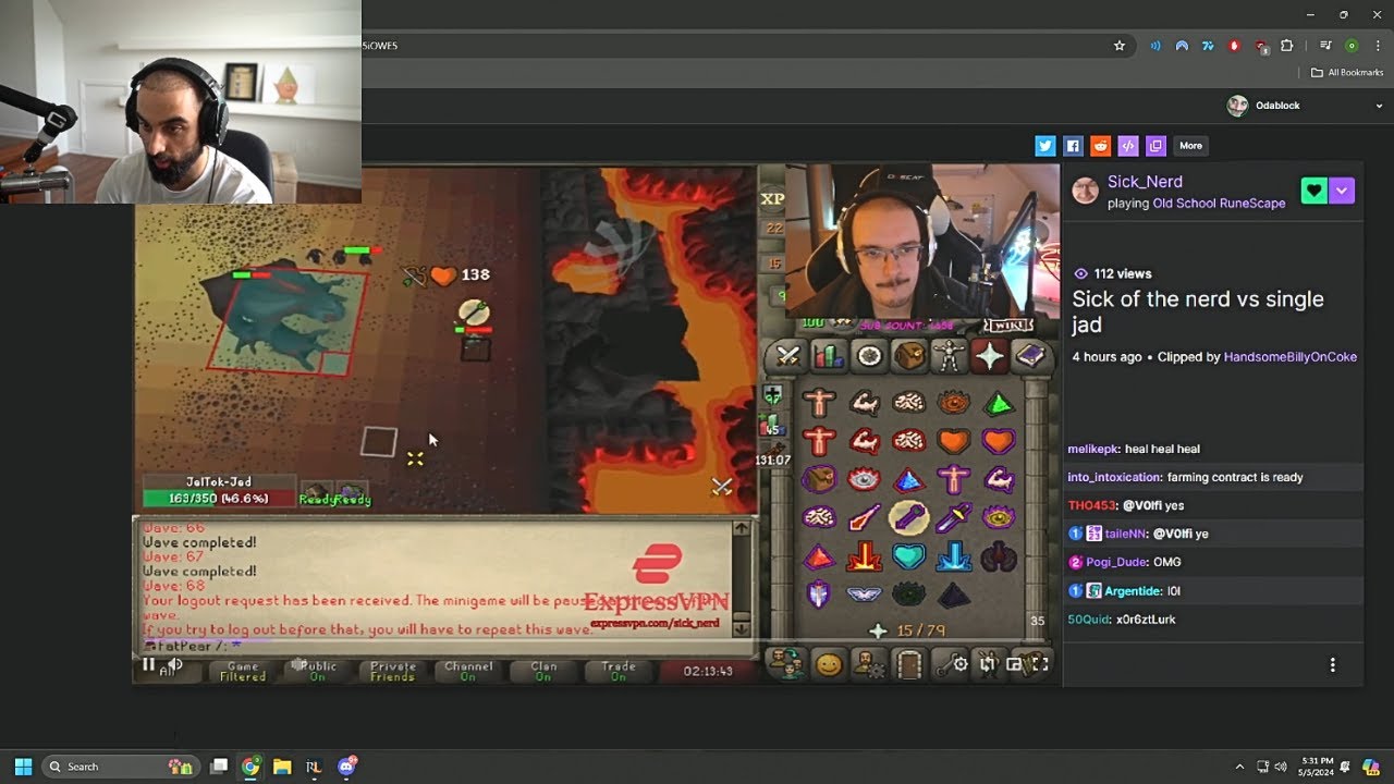 Odablock reacts to Sick Nerd HCIM death at Inferno