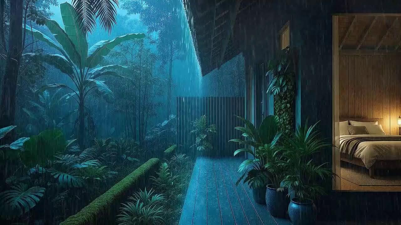 Gentle Night Rain To Sleep Fast In Rainforest Remote Hideaway 🌧️