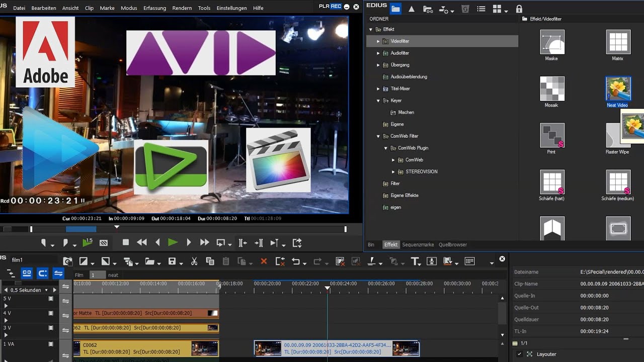 NEAT mit 4K und EDIUS Pro 8 Sequenzen