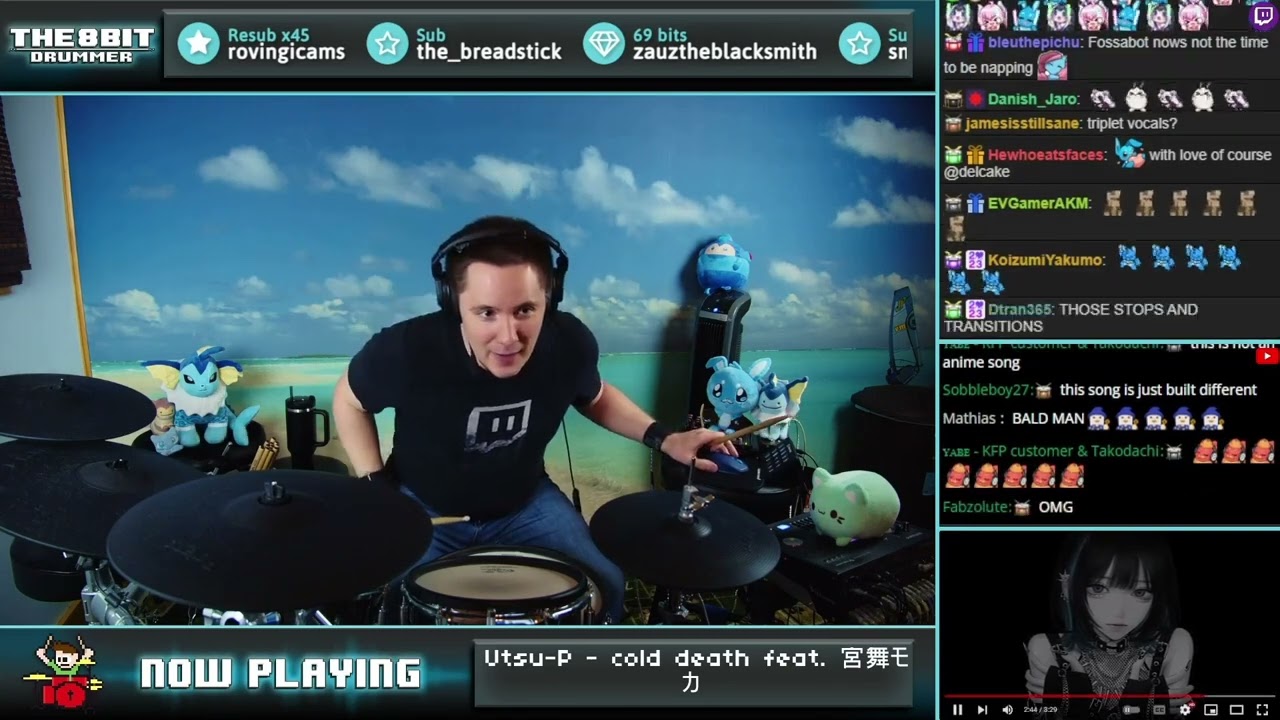 The8BitDrummer plays 鬱P/Utsu-P - cold death feat. 宮舞モカ