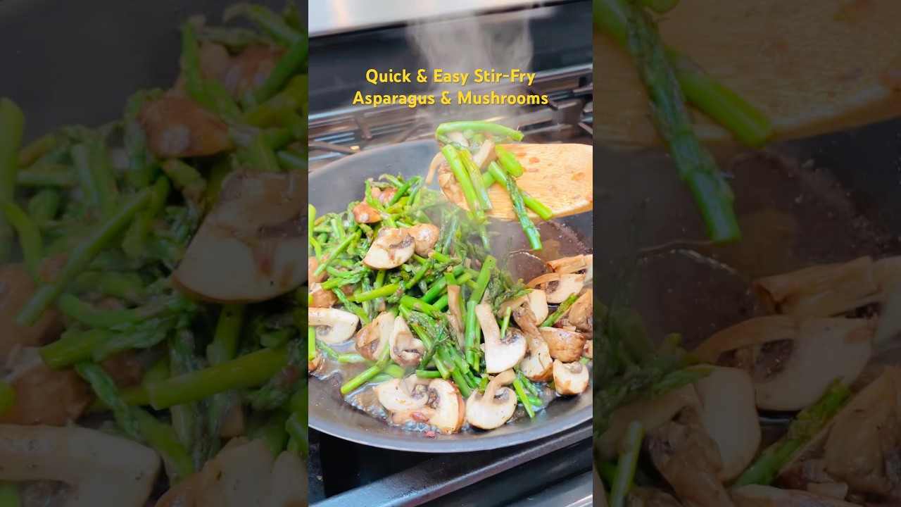 Keto Delicious Stir-Fry Asparagus and Mushrooms for Lunch/Dinner