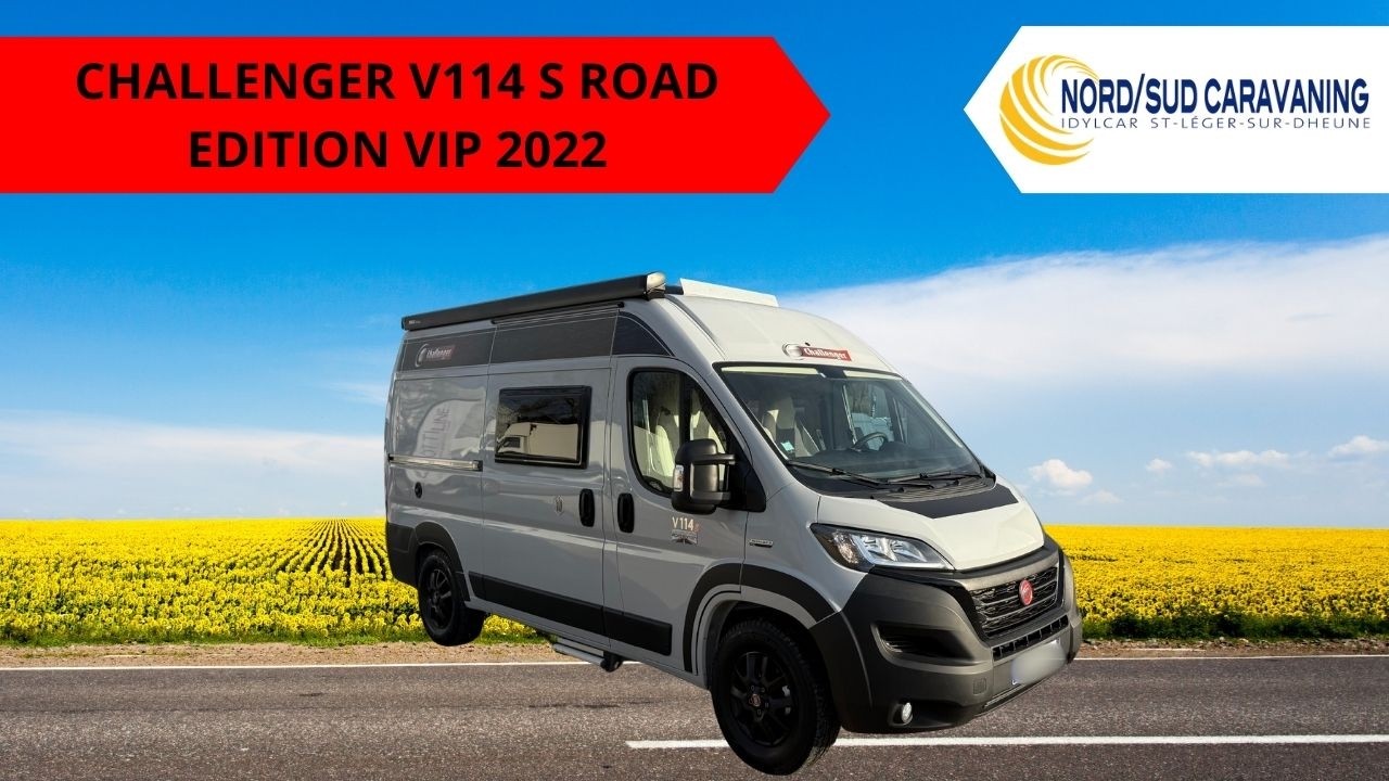 FOURGON D'OCCASION LIT TRANSVERSAL CHALLENGER V114 S ROAD EDITION VIP 2022 NORD SUD CARAVANING