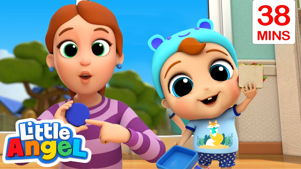 What Shape Is This? + More |  Little Angel Color Songs & Nursery Rhymes | Learn Colors & Shapes