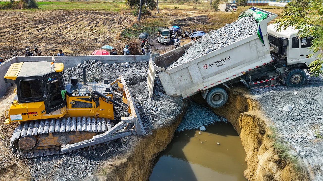 OMG! Rescue Mission! 25T Dump Truck Overturns During Fill Job — Dozer & Excavator Save It