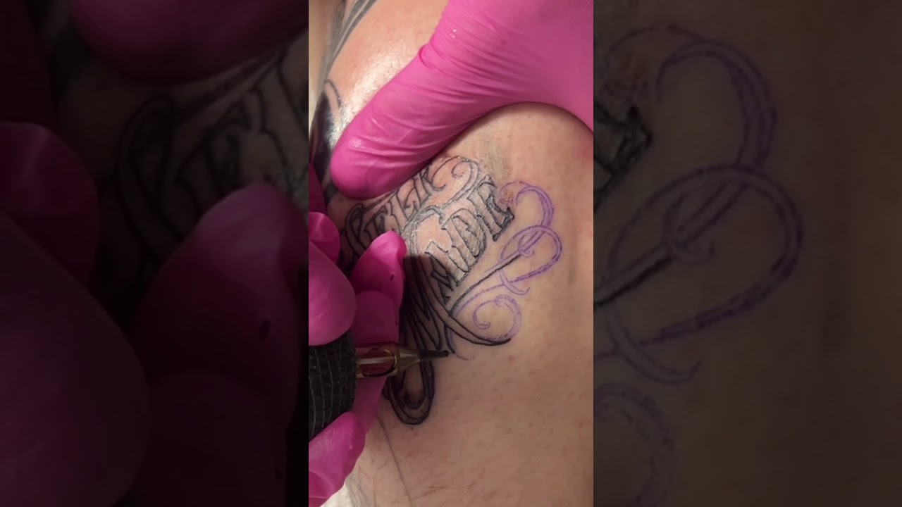 the real speed of tattooing myself #beginnertattoo #learntattooing