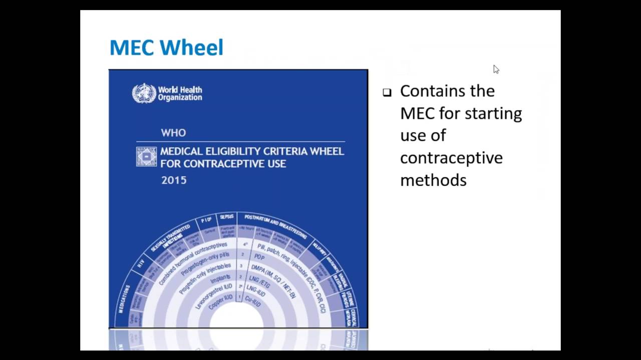 The Medical Eligibility Criteria Wheel for contraceptive use: development and new features