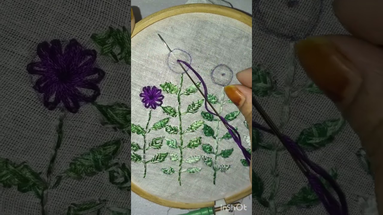Back stitch, herring bone stitch and lazy Daisy stitch ♥️