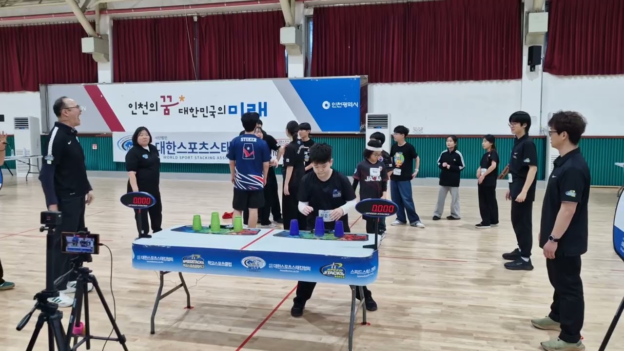 국가대표 형,누나들과 주니어 국가대표와의 Cycle H2H 대결...마지막 반전있음.. #스포츠스태킹 #sportstacking #윤지호스태킹 