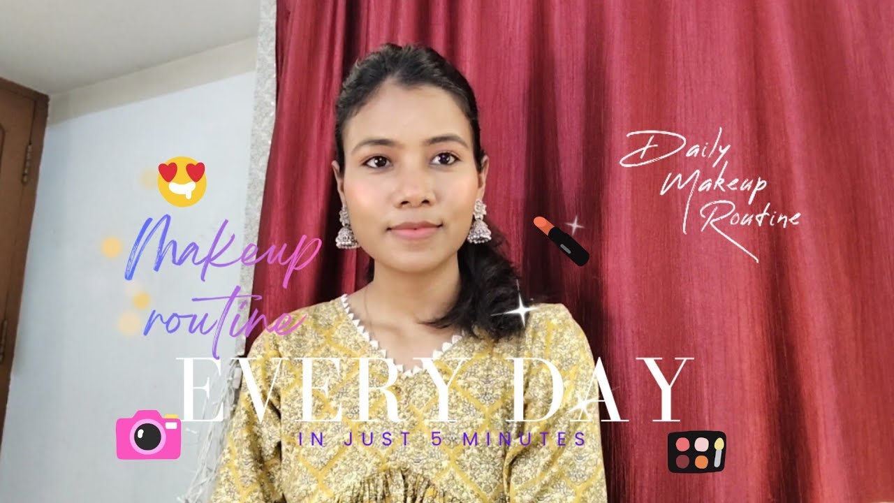 Everyday makeup routine in just 10 minutes 😲 😊🥱!How did I do it by myself !! 💋✨#makeup #10minmakeup 