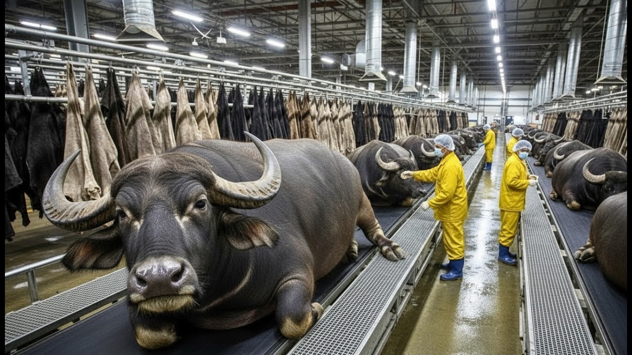 Inside a Buffalo Leather Factory | Heavy-Duty Leather Process ASMR