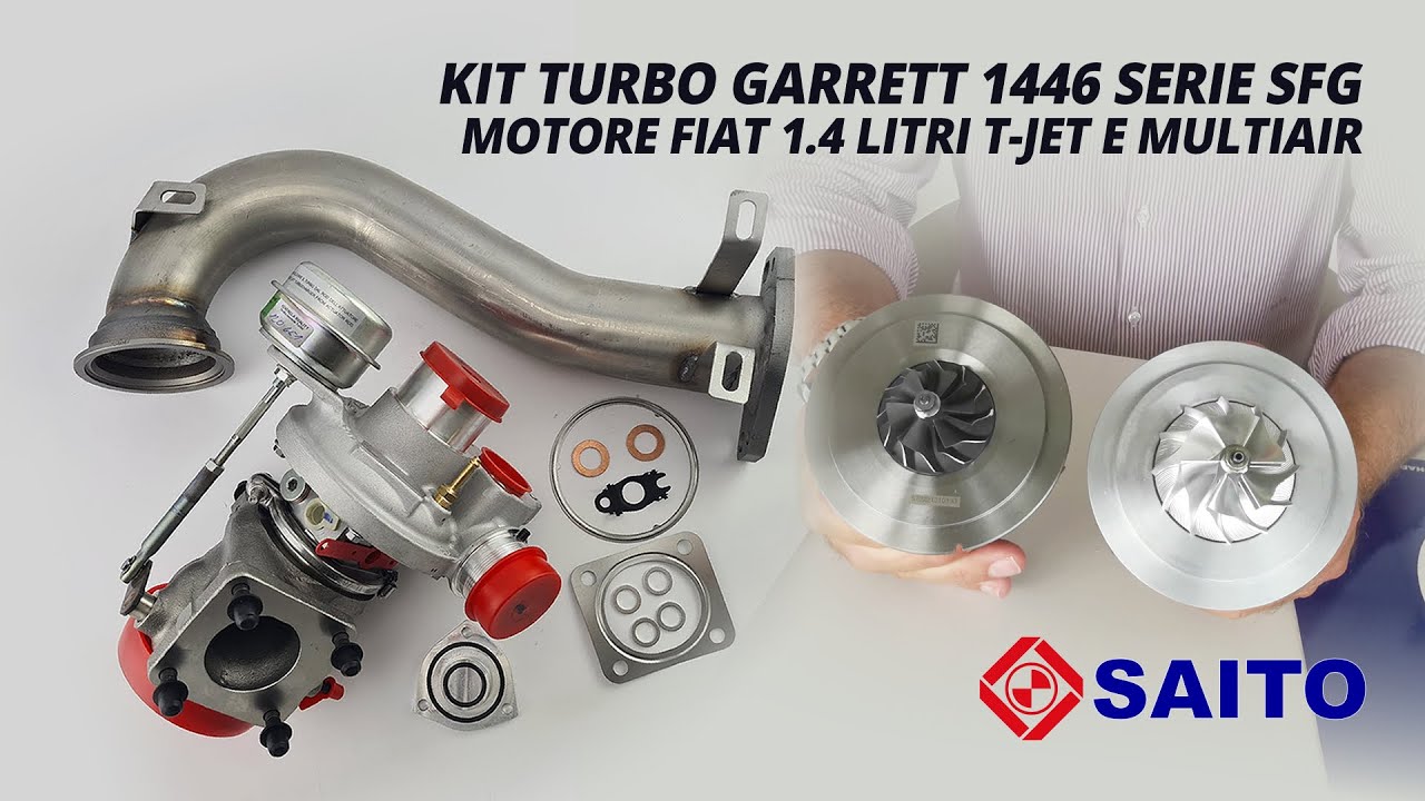 Kit turbo Garrett 1446 SAITO serie SFG Abarth, Alfa Romeo, Fiat Lancia motore 1.4L T-Jet e Multiair