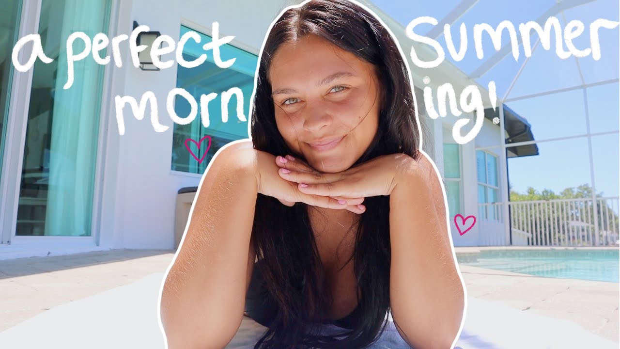 a perfect summer morning VLOG | pool day, hot girl run, breakfast, etc