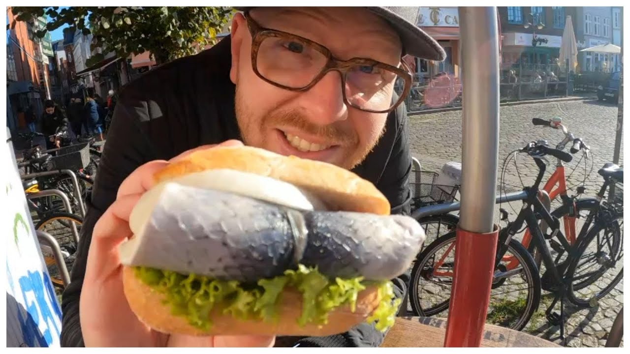 Eating a Big Pickled Herring in Husum, Germany. REALLY really special taste