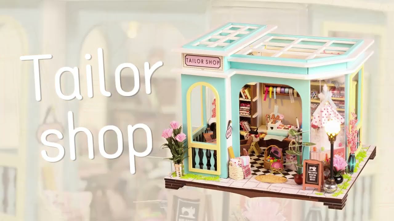 Tailor Shop Dollhouse Miniature Alterations Boutique Miniature Diorama Clothes Store Miniature