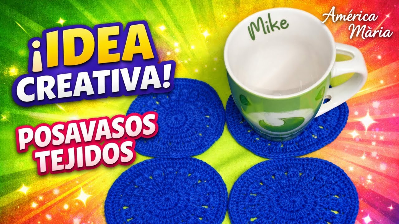 Idea creativa portavasos tejidos a crochet