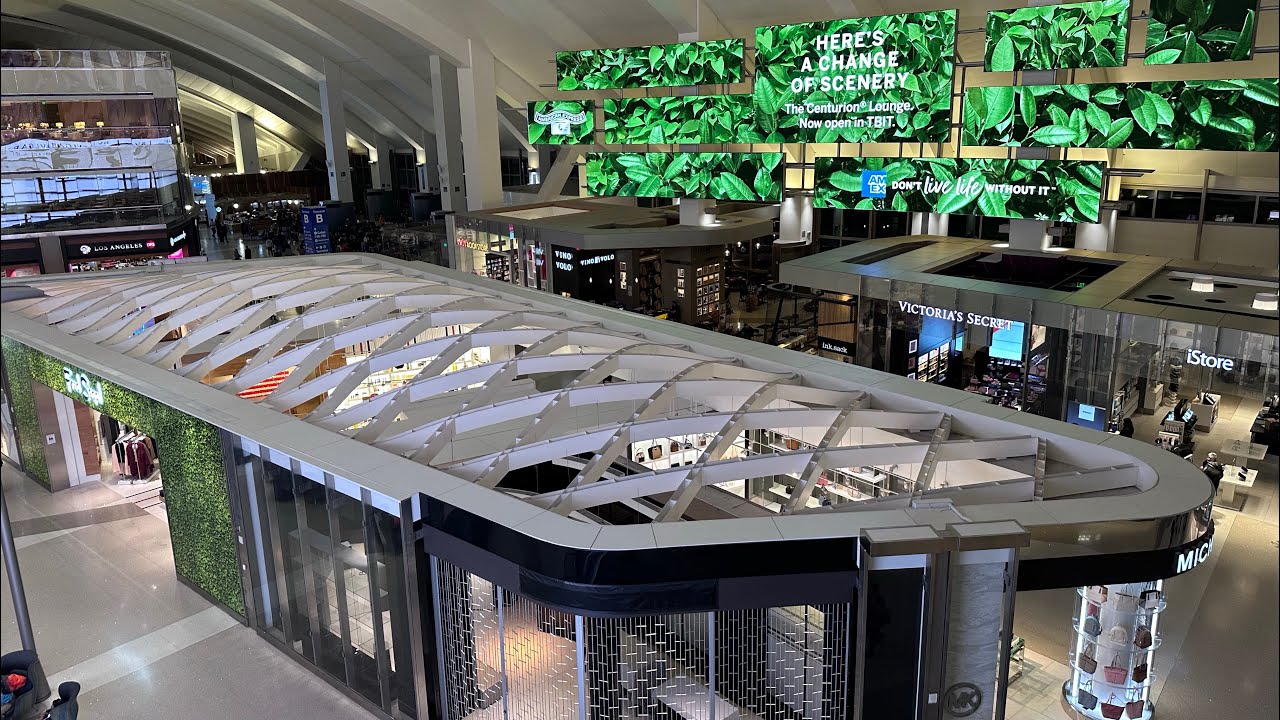 Пешие маршруты LAX T6 до Тома Брэдли TBIT через туннели — залы ожидания AMEX Centurion Star Alliance