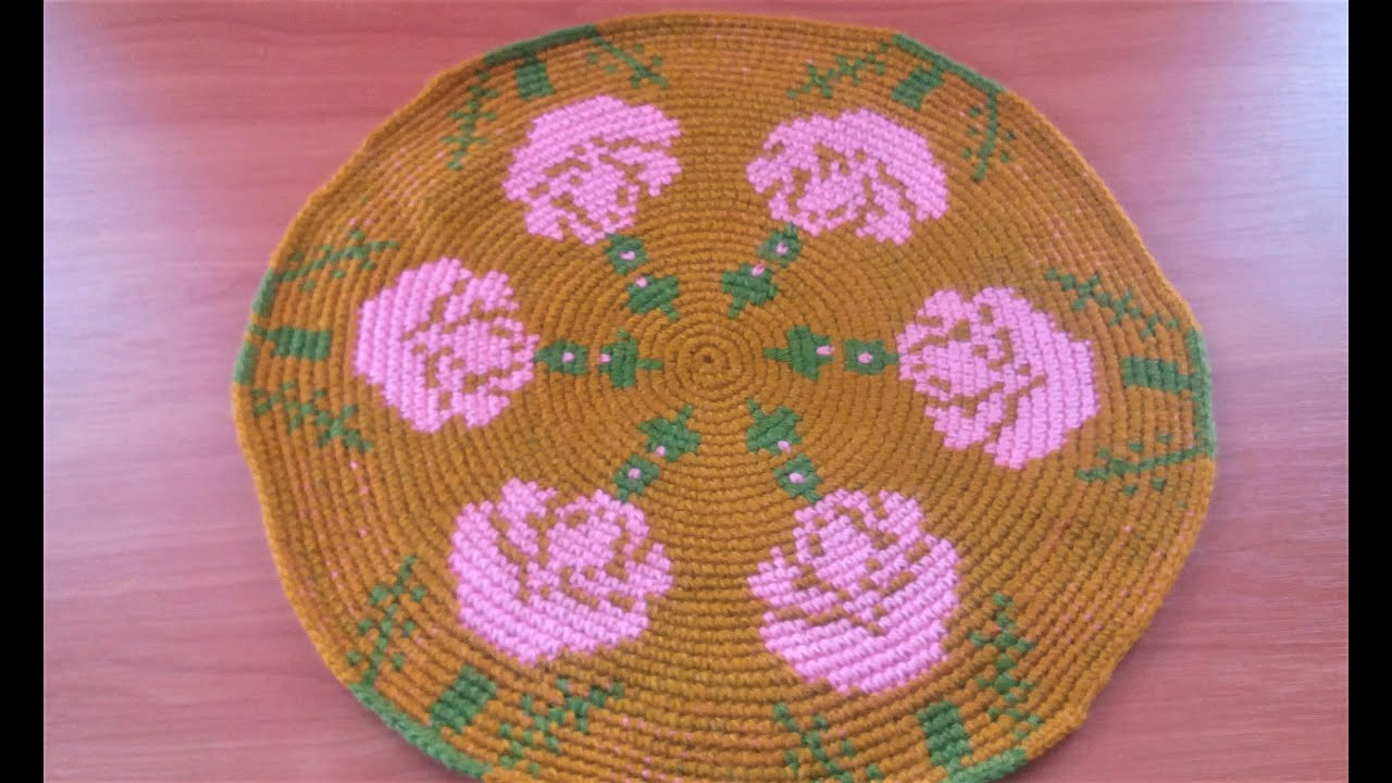 Адаптируем схему для вязания жаккардового круглого коврика .Часть 1.