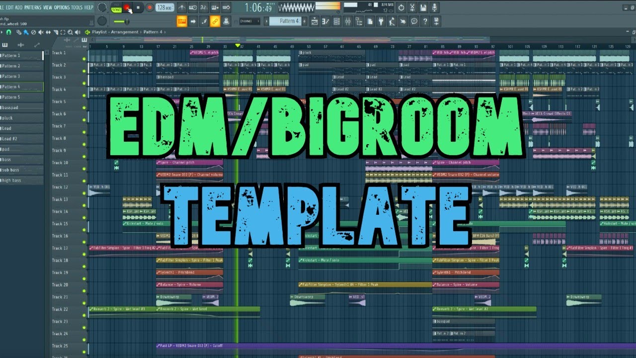 FULL EDM/BIGROOM TEMPLATE  [ + FLP ]