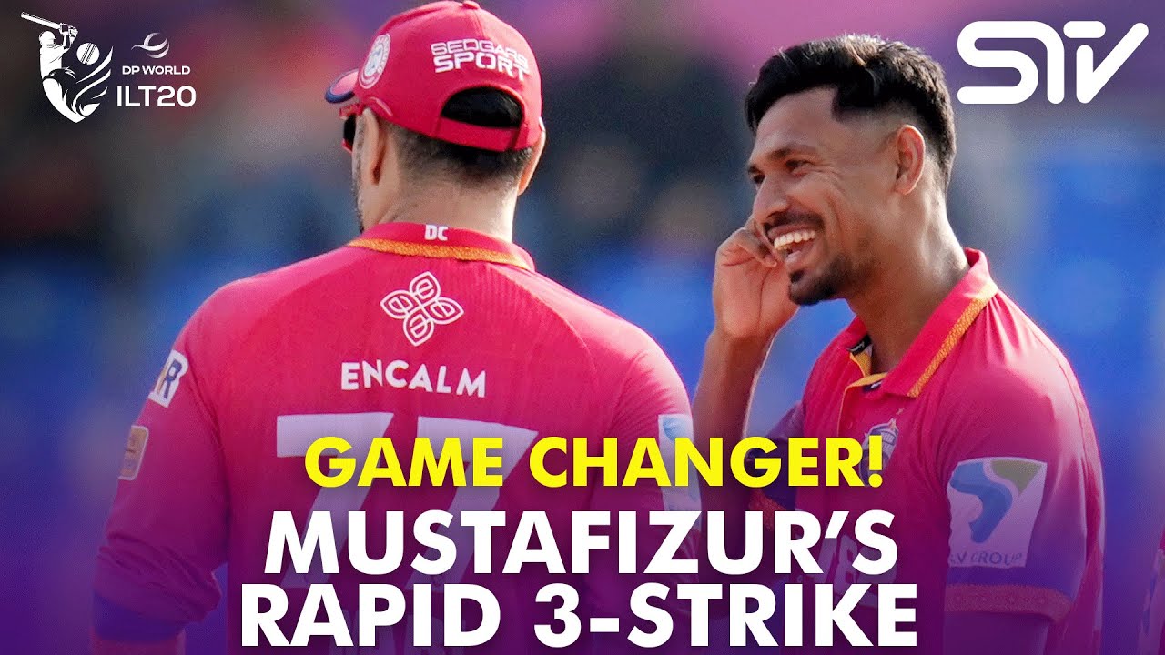 GAME CHANGER! Mustafizur&rsquo;S RAPID 3-STRIKE 🔥 | GG vs DC | Match 23 | DP World ILT20 | M3Y1J