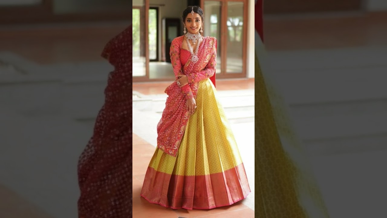 Latest Half Saree Designs 2022 pattu half sarees half function for girls #viral #reels #shorts
