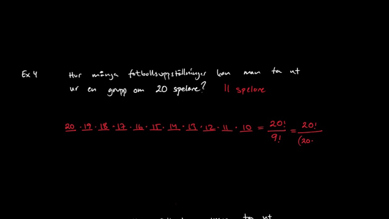 Matematik 5: Permutationer och kombinationer