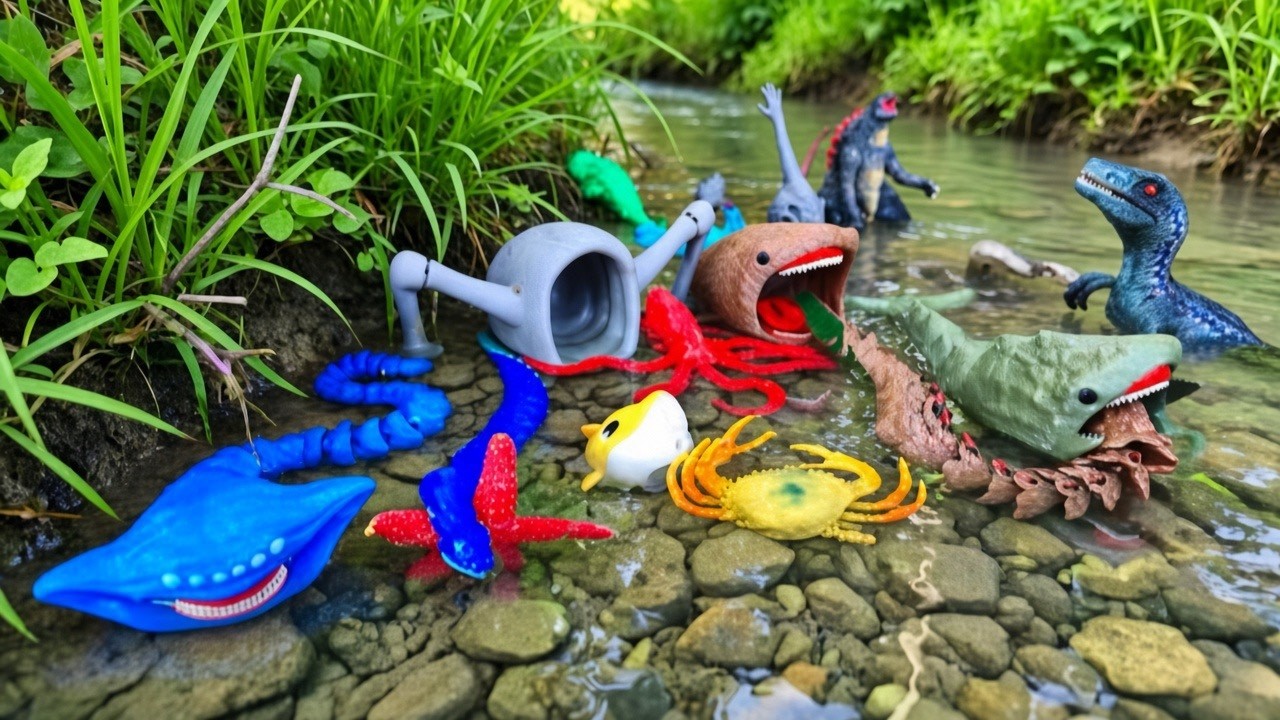 UNBELIEVEBLE⁉️ Menemukan Mainan Sea Monster: Bloop, Sea Eater & Kraken Hanyut di Sungai (part 6)