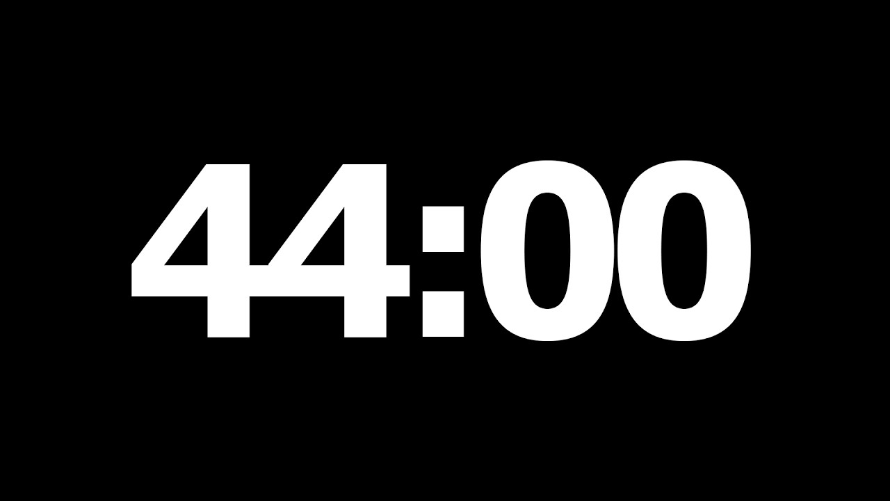44 Minute Countdown Timer | Study | Focus | No Music