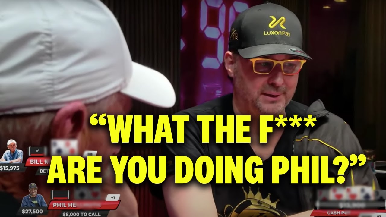 Phil Hellmuth FLIPS OUT after Bill Klein traps him with a set &spades; Live at the Bike!