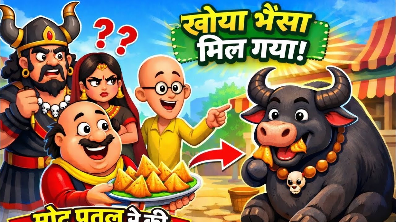 मोटू पतलू ने की यमराज की मदद | Yamraj Ka Bhainsa Kho Gaya 😱 | Funny Cartoon Story