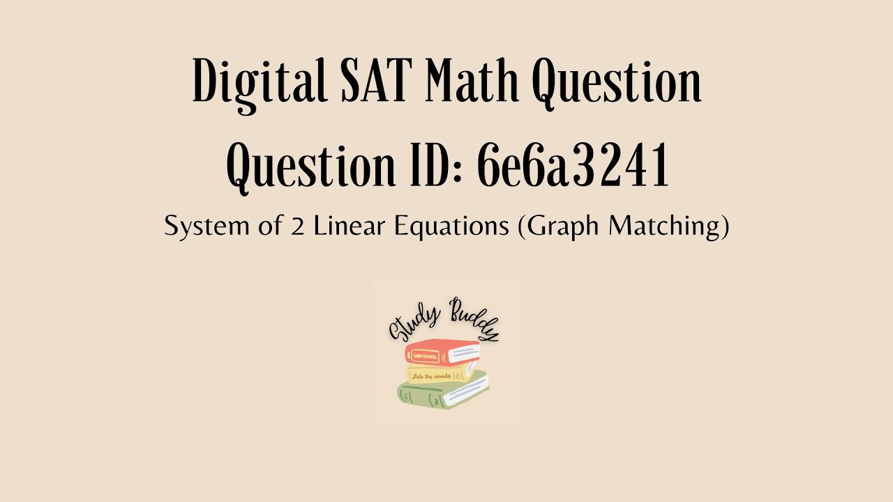 Digital SAT Math | System of 2 Linear Equations (Graph Matching) | Question ID: 6e6a3241