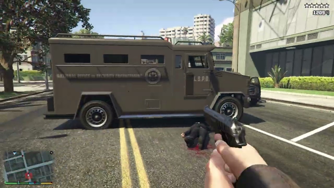 GTA V MICHAEL CITY CENTER SHOOTOUT FIVE STARS!
