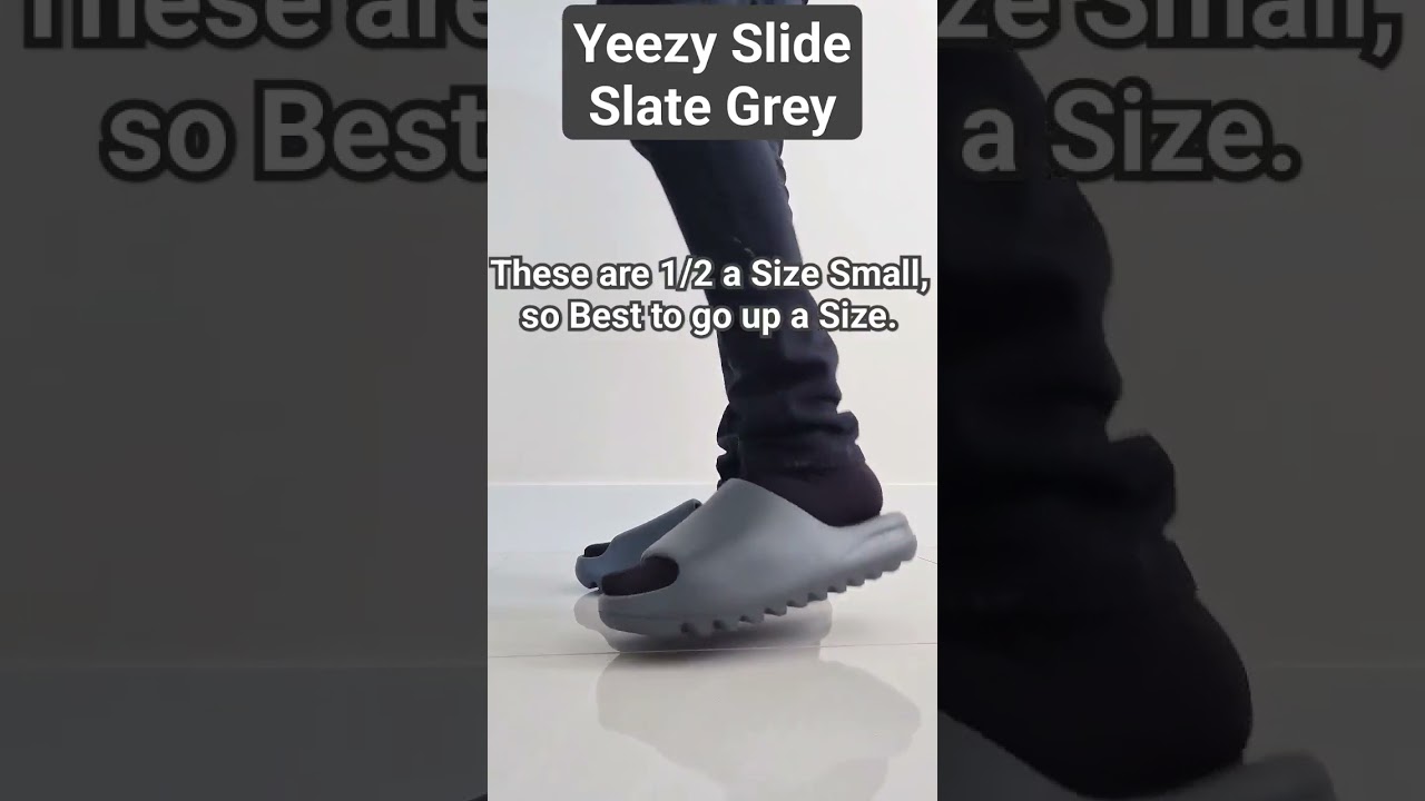 Important Sizing Info!👌 Yeezy Slide Slate Grey On Foot! 