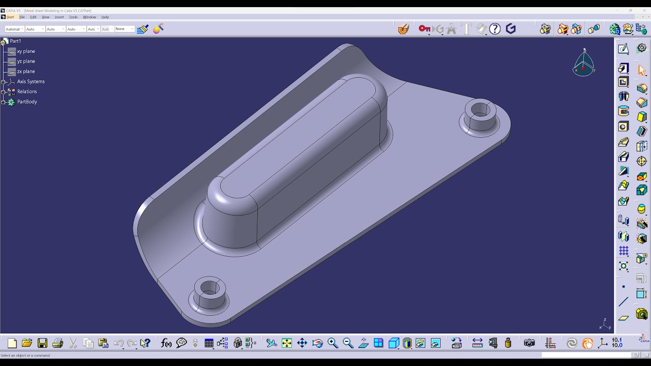 Modeling Metal sheet in Catia v5