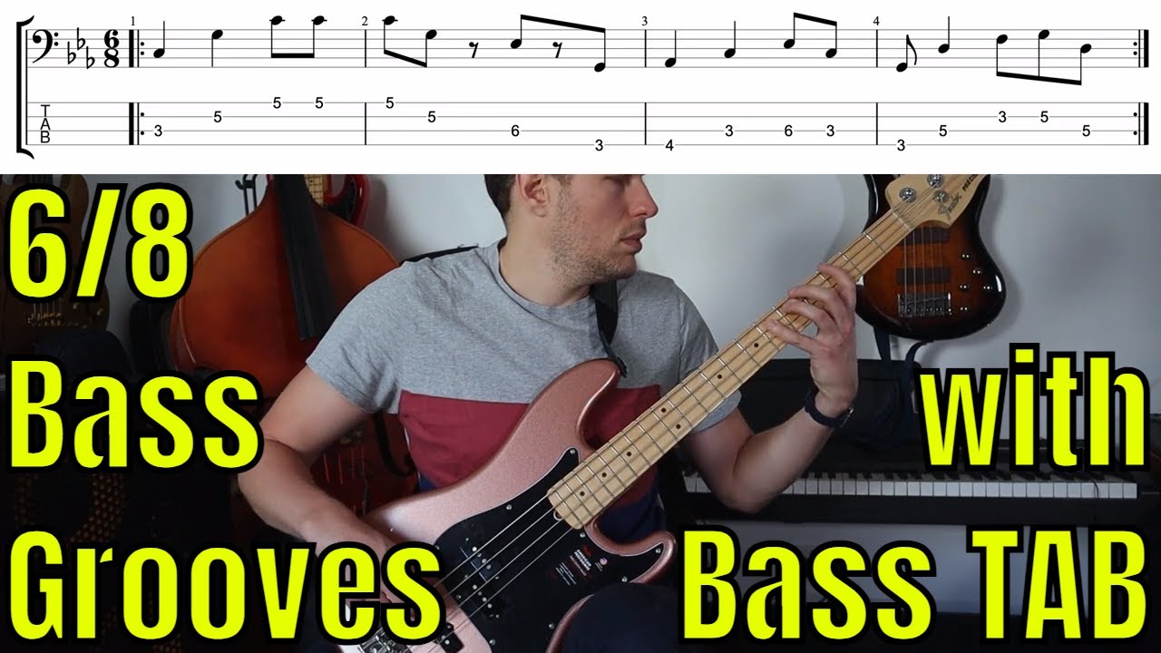 Six Eight Bass Grooves - Learn 4 Basslines in 6/8 Time Signature - Bass Practice Diary - 8 June 2021