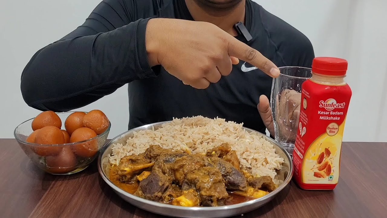 EATING MUTTON PULAO + GULAB JAMUN WITH MILKSHAKE