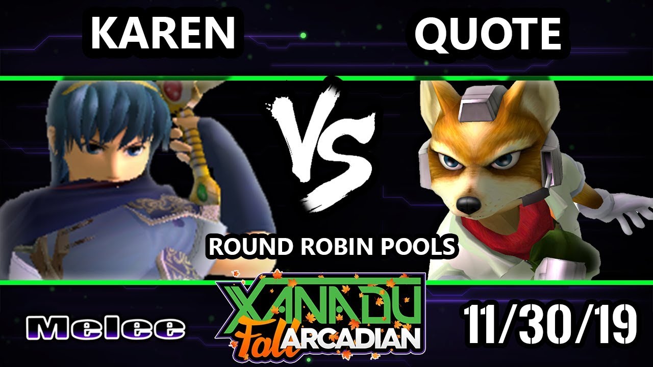 Xanadu MFA SSBM - Karen (Marth) Vs. Quote (Fox) Smash Melee Round Robin Pools