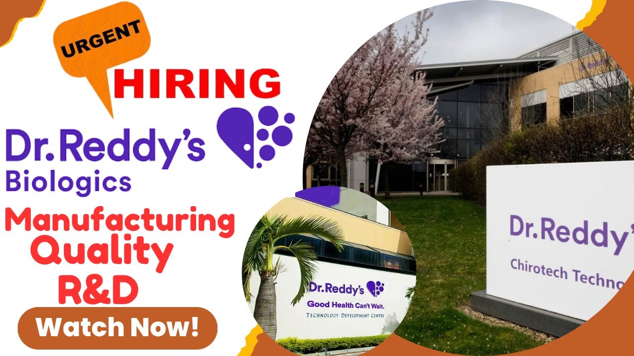Dr. Reddy&rsquo;s Biologics Hiring Drive | Quality, Manufacturing & R&D Careers | Pharma Jobs India