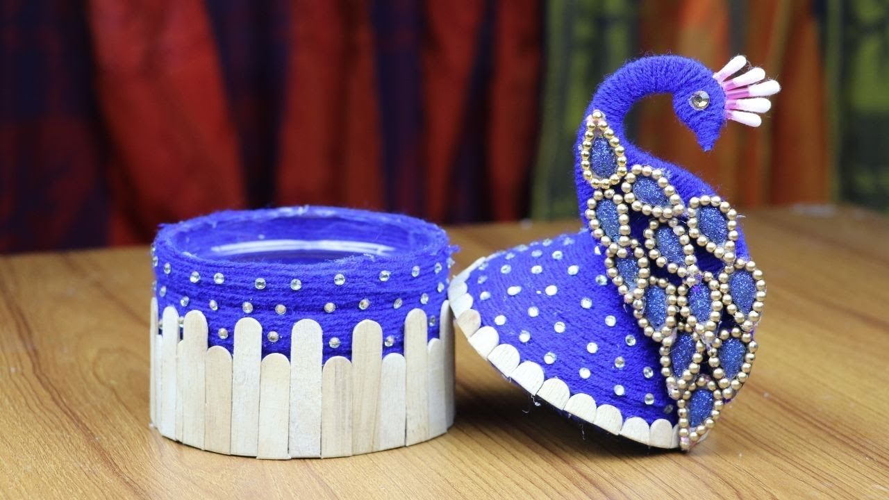प्लास्टिक की बोतल और ऊन से जूलरी बॉक्स बनाने का आसान तरीका/Easy woolen guldasta/Plastic bottle craft