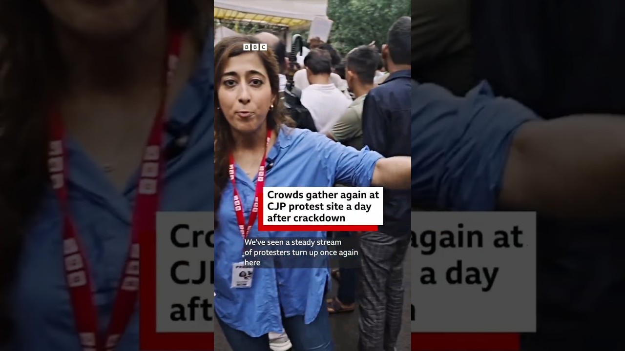 Crowds gather again at CJP protest site a day after crackdown | BBC News India