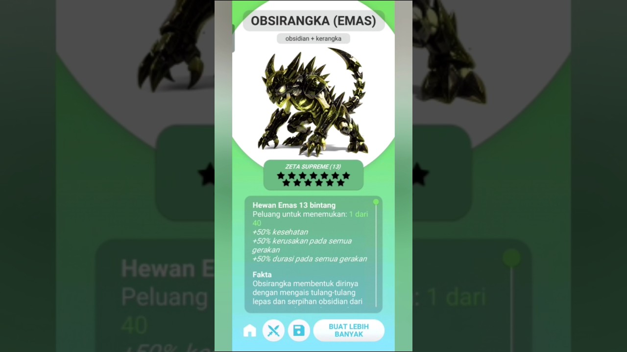 obsidian + kerangka (emas) #shorts #animash #obsidian #kerangka #tulang #skeleton